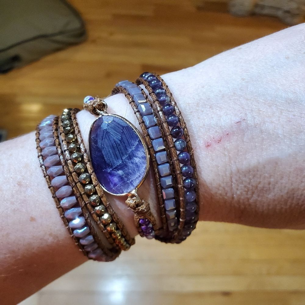 Amethyst wrap bracelet